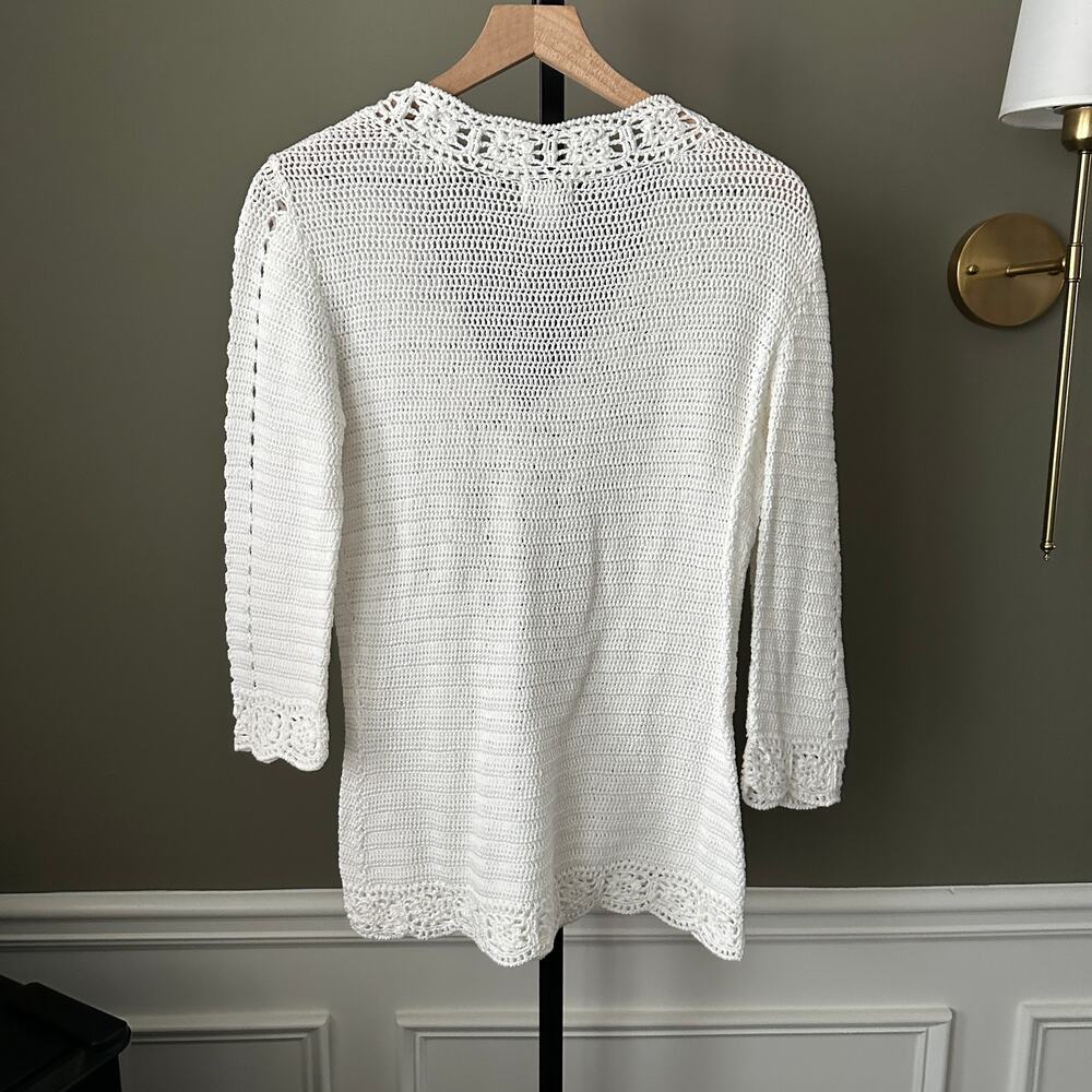 Lilly Pulitzer Vintage Cotton Crochet Tunic White Medium - Picture 4 of 4